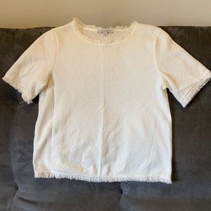 White Shirt with Fringed ends